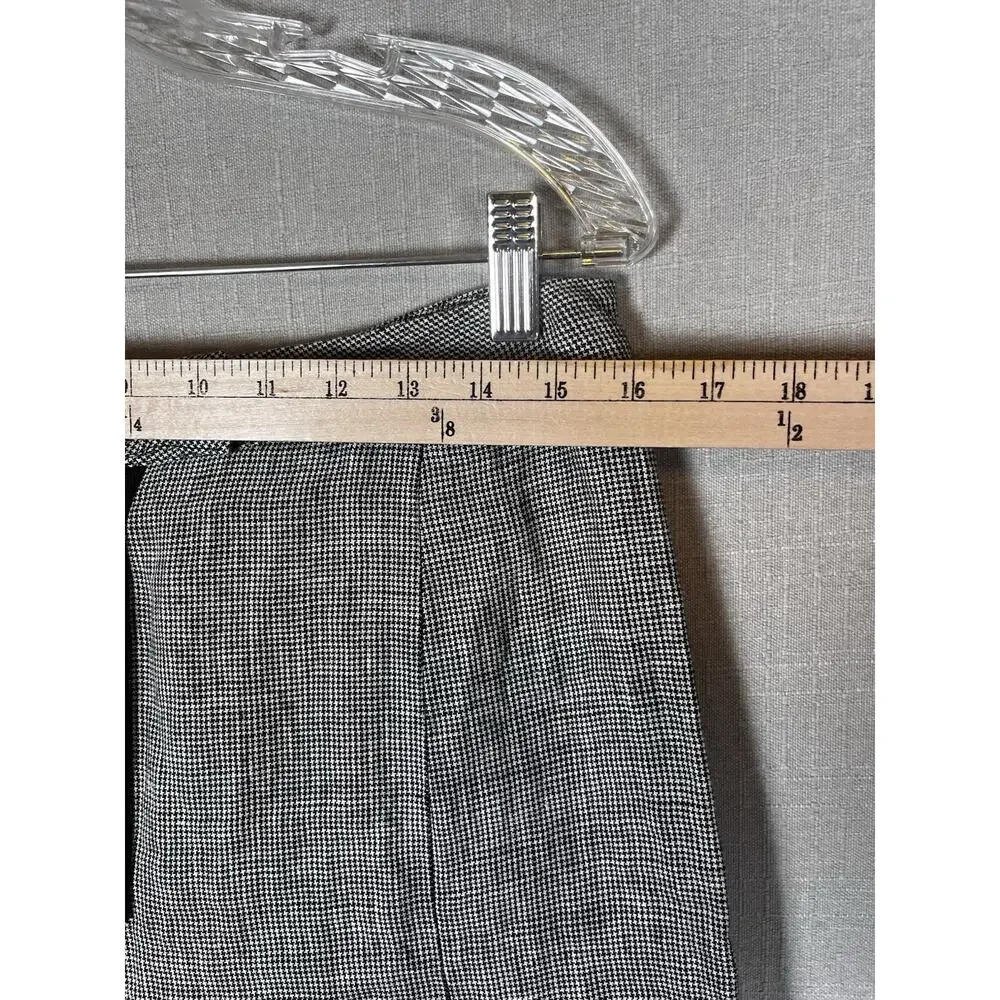 Reformation Pants Womens Size 10 Black White Houndstooth High Rise Wide Linen